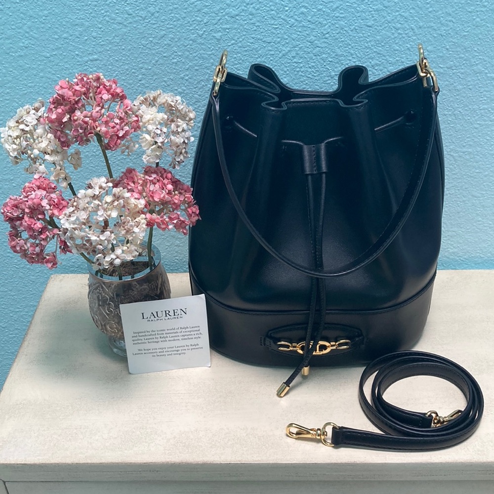 Lauren Ralph Lauren Andie 25 Leather Bucket Bag